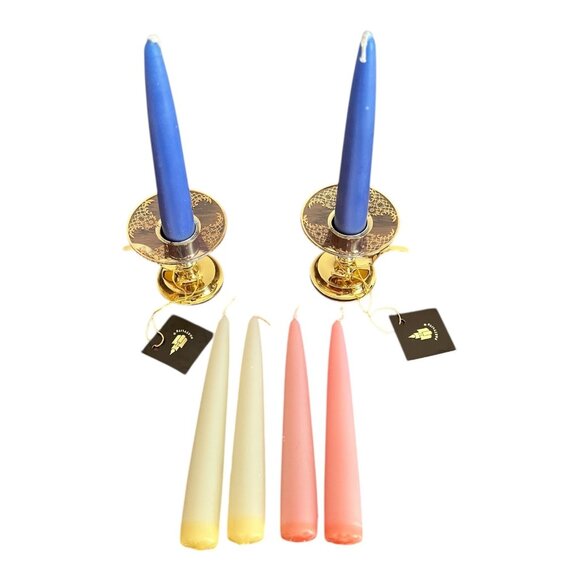 Partylite Newbury Gift Set Fine Brass Candle Holders & Candlesticks Plates P9510 - Picture 3 of 13